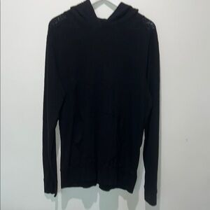 WINGS + HORNS TERRY PULLOVER HOODIE IN BLACK SIZE LARGE